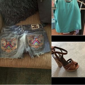 People for Peace Boho Jean Shorts